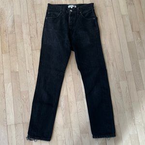 Re/Done Levi’s High Rise Ankle Crop in Black, 24